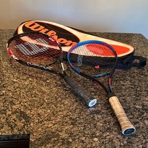 Wilson Fusion and Head Tennis Rackets with Bag - EUC